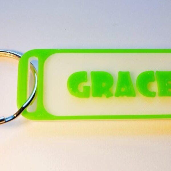 Jura Personalised keyring green and party pack