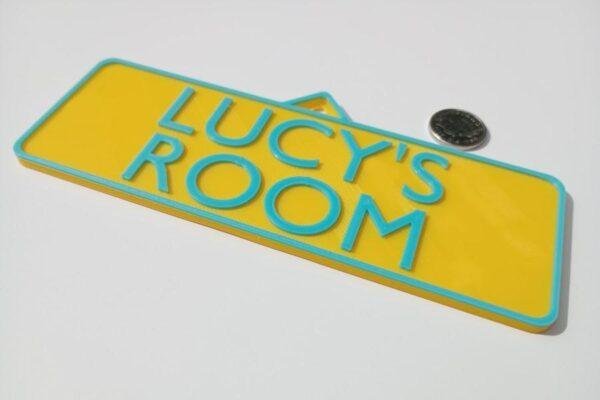 Merin Kids Personalised Door Sign hanger side view