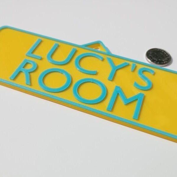 Merin Kids Personalised Door Sign hanger side view