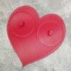 Red couples heart shaped toothbrush holders
