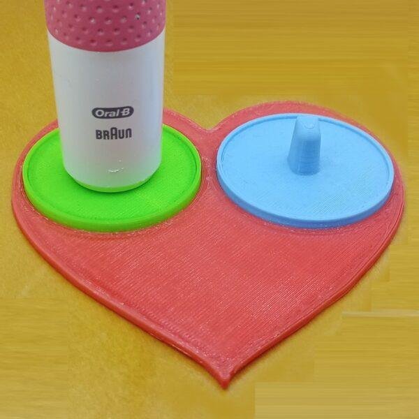 Heart shape oral b for couples toothbrush holder