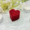 The heart shaped box is clearly displayed with the black showing through the rose filigree of the lid. The potential for this presentation gift box to be used for marriage proposals or as an anniversary gift to make a ring even more special is clear.